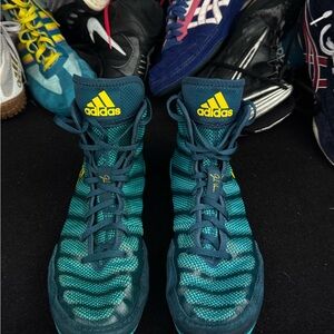 Adidas Aqua and Yellow Varner wrestling shoes men’s size 10